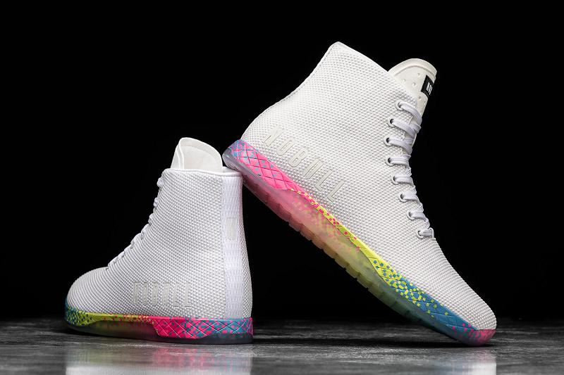 Men's Nobull High-Top Neon Glitch Trainers White | SG N2454W